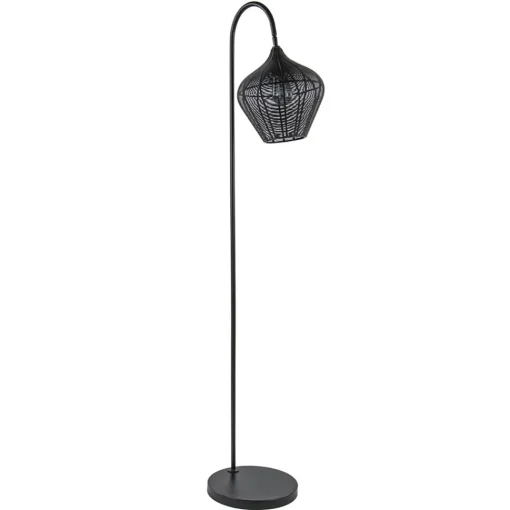Straluma Scandinavische vloerlamp Alvaro mat zwart> Vloerlampen|Draadlampen