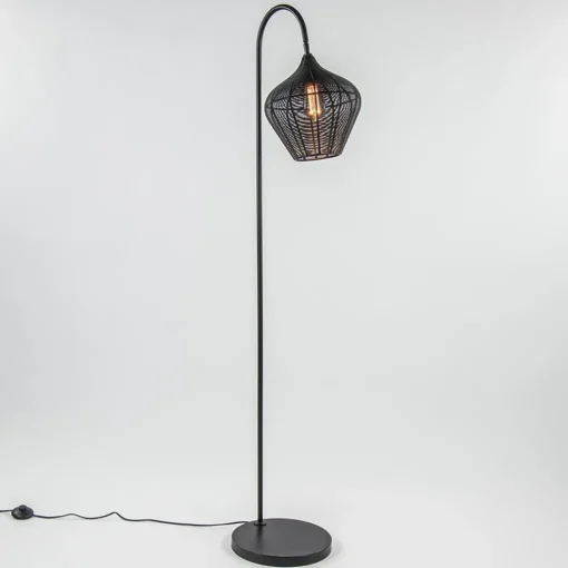 Straluma Scandinavische vloerlamp Alvaro mat zwart> Vloerlampen|Draadlampen