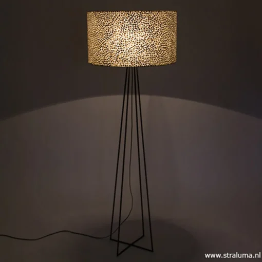 Straluma Schelpen vloerlamp met metaal groot> Schelpenlampen|Woonkamerlampen