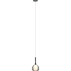 Straluma Sfeervolle hanglamp smoke met wit binnenglas> Hanglampen|Nachtkastlampen