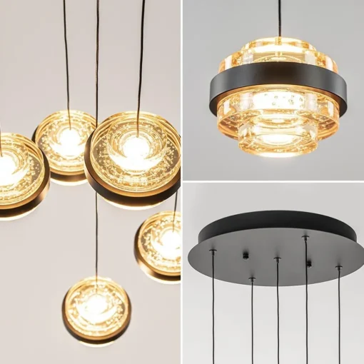 Straluma Sfeervolle 5-lichts hanglamp zwart/champagne inclusief LED> Hanglampen|Eettafellampen