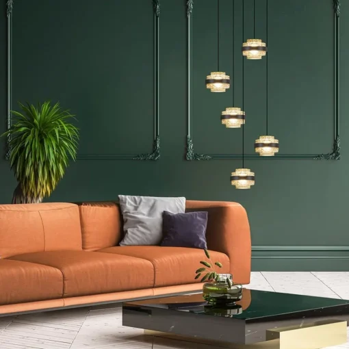Straluma Sfeervolle 5-lichts hanglamp zwart/champagne inclusief LED> Hanglampen|Eettafellampen