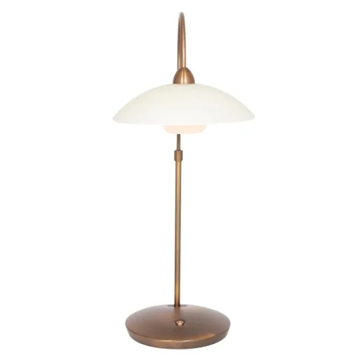 Straluma Sfeervolle tafellamp brons met creme glas klassiek> Tafellampen|Woonkamerlampen