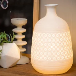 Straluma Sfeervolle tafellamp wit porselein decoratief></noscript> Tafellampen|Oosterse Verlichting