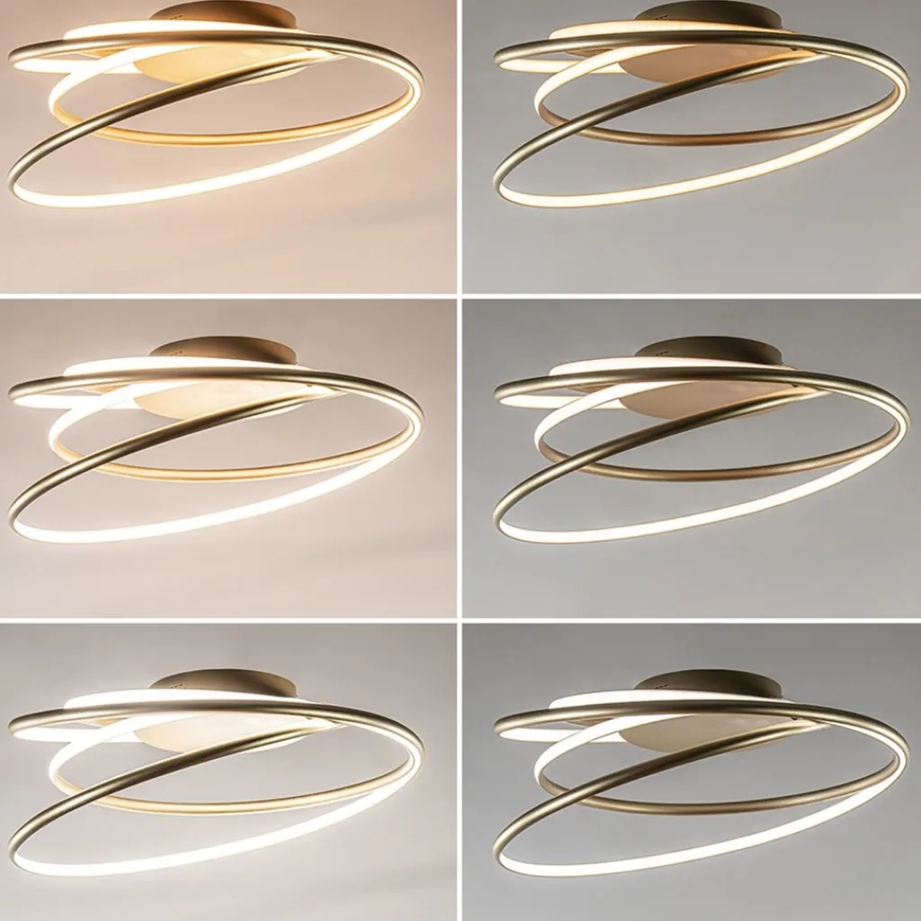 Straluma Sierlijke LED plafondlamp ringen goud> Plafondlampen|Design Verlichting