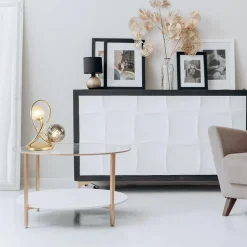 Straluma Sierlijke tafellamp goud met amber en smoke glas></noscript> Tafellampen|LED Tafellampen
