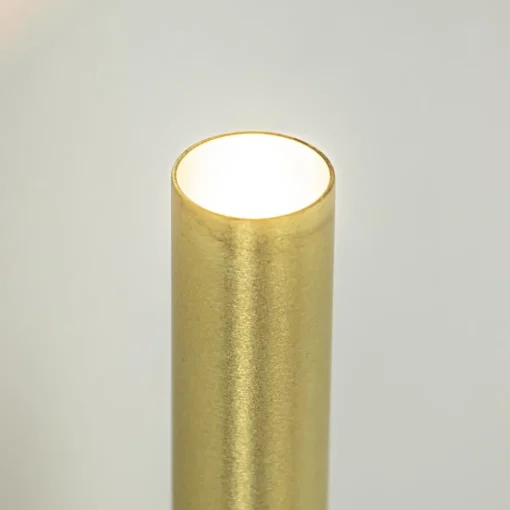 Straluma Smalle wandlamp cilinder zwart met solid brass> Woonkamerlampen|Slaapkamerlampen