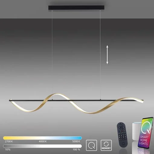 Straluma Smart hanglamp antraciet/goud inclusief remote> Hanglampen|Smart lampen