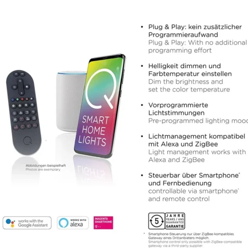 Straluma Smart hanglamp mat zwart met opaal glazen kap> Hanglampen|Smart lampen