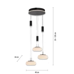 Straluma Smart hanglamp rond 3-lichts dimbaar zwart/opaal></noscript> Hanglampen|Smart lampen