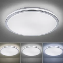Straluma Smart plafondlamp wit met chroom IP44></noscript> Plafondlampen|Smart lampen