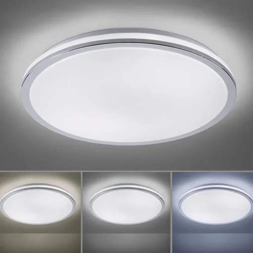 Straluma Smart plafondlamp wit met chroom IP44> Plafondlampen|Smart lampen