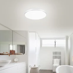 Straluma Smart plafondlamp wit met chroom IP44></noscript> Plafondlampen|Smart lampen