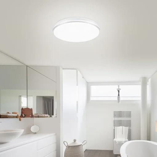 Straluma Smart plafondlamp wit met chroom IP44> Plafondlampen|Smart lampen
