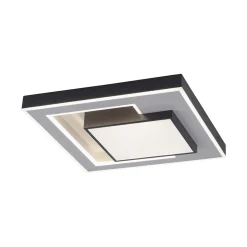 Straluma Smart plafondlamp zwart met grijs vierkant> Plafondlampen|Smart lampen