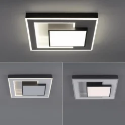 Straluma Smart plafondlamp zwart met grijs vierkant> Plafondlampen|Smart lampen