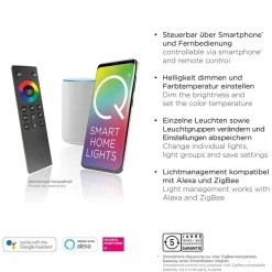 Straluma Smart plafondlamp zwart met grijs vierkant><noscript><img width=