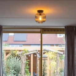 Straluma Smoke glazen plafondlamp met zwarte bevestiging></noscript> Plafondlampen|Klassieke Verlichting