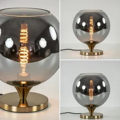 Straluma Smoke glazen tafellamp met gouden voet></noscript> Tafellampen|Luxe Verlichting
