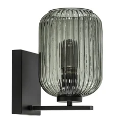 Straluma Smoke glazen wandlamp met zwarte bevestiging> Woonkamerlampen|Slaapkamerlampen