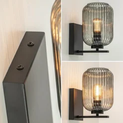 Straluma Smoke glazen wandlamp met zwarte bevestiging></noscript> Woonkamerlampen|Slaapkamerlampen