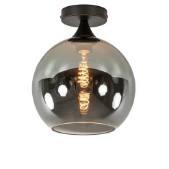 Straluma Smoke/titanium plafondlamp 25 cm met zwart> Plafondlampen|Luxe Verlichting