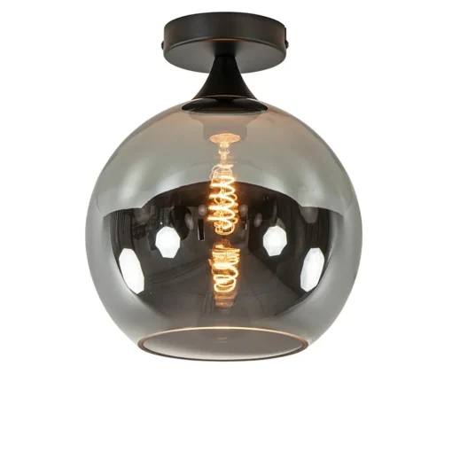 Straluma Smoke/titanium plafondlamp 25 cm met zwart> Plafondlampen|Luxe Verlichting