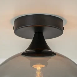 Straluma Smoke/titanium plafondlamp 25 cm met zwart></noscript> Plafondlampen|Luxe Verlichting