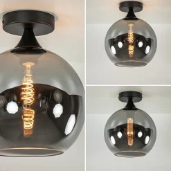 Straluma Smoke/titanium plafondlamp 25 cm met zwart></noscript> Plafondlampen|Luxe Verlichting
