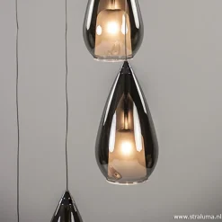 Straluma Smokey glazen vide-hanglamp chroom></noscript> Videverlichting|Pendel Lampen