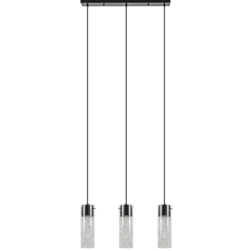 Straluma Speelse hanglamp zwart met helder glas 3-lichts> Eettafellampen|Pendel Lampen