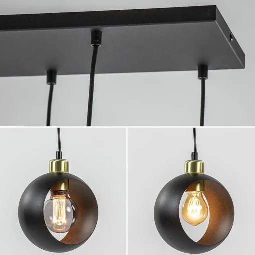 Straluma Speelse 6-lichts hanglamp zwart met goud> Eettafellampen|Pendel Lampen