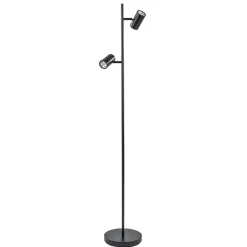 Straluma Staande Burgos spot dubbel zwart 3-step> Vloerlampen|Leeslampen