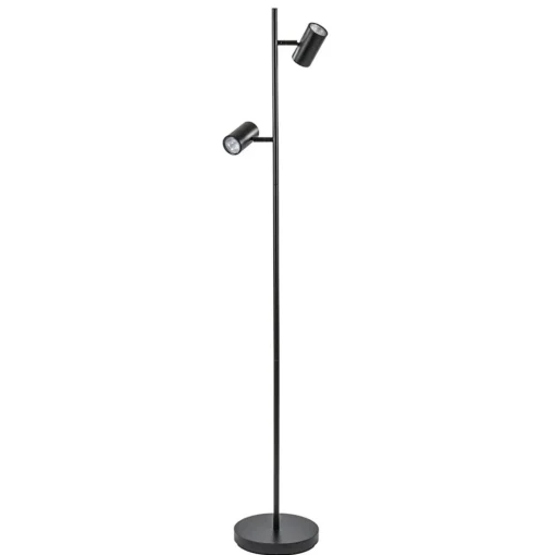 Straluma Staande Burgos spot dubbel zwart 3-step> Vloerlampen|Leeslampen
