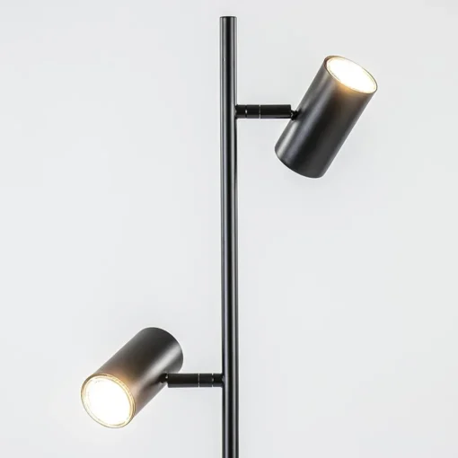 Straluma Staande Burgos spot dubbel zwart 3-step> Vloerlampen|Leeslampen