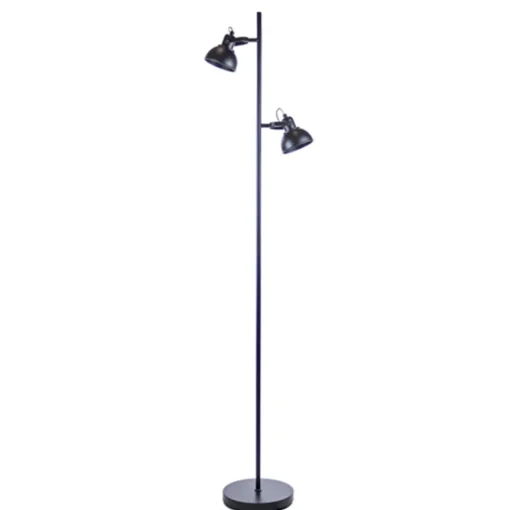 Straluma Staande 2-L spot zwart industrieel incl.gu10> Vloerlampen|Leeslampen