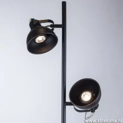 Straluma Staande 2-L spot zwart industrieel incl.gu10></noscript> Vloerlampen|Leeslampen