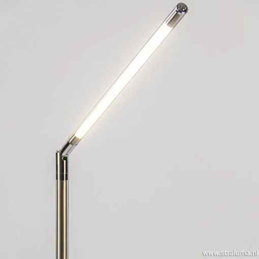 Straluma Staande leeslamp nikkel met dimmer> Vloerlampen|Leeslampen