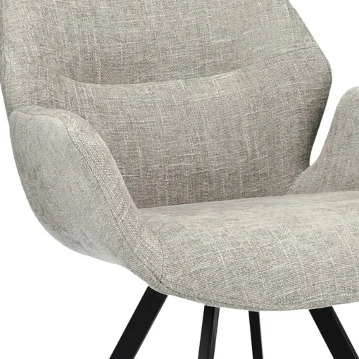 Straluma Stijlvolle armstoel taupe met zwarte poot> Eetkamerstoelen