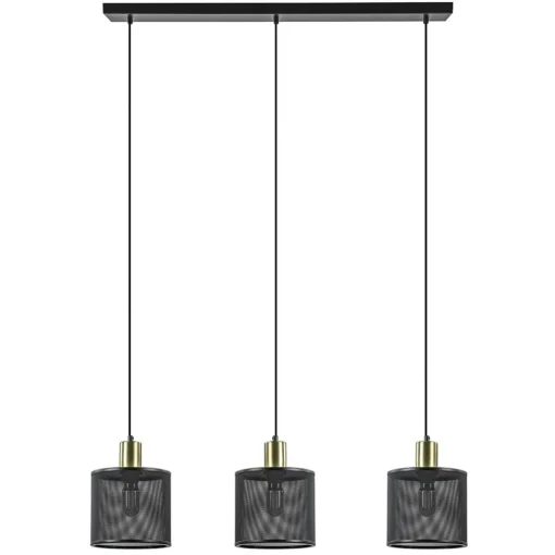 Straluma Stoere 3-lichts hanglamp mat zwart met goud> Eettafellampen|Pendel Lampen