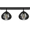Straluma Stoere 2-lichts plafondlamp met houten kappen zwart> Plafondlampen|Botanische Verlichting
