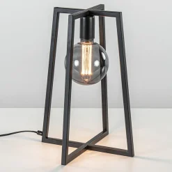 Straluma Stoere zwarte tafellamp frame> Woonkamerlampen|Slaapkamerlampen