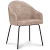 Straluma Stoffen armstoel sand met smalle metalen poot> Eetkamerstoelen