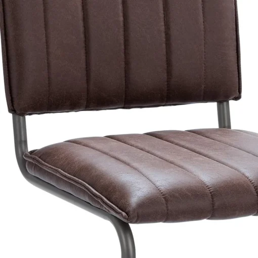 Straluma Stoffen eetkamerstoel bruin met gunmetal onderstel> Eetkamerstoelen
