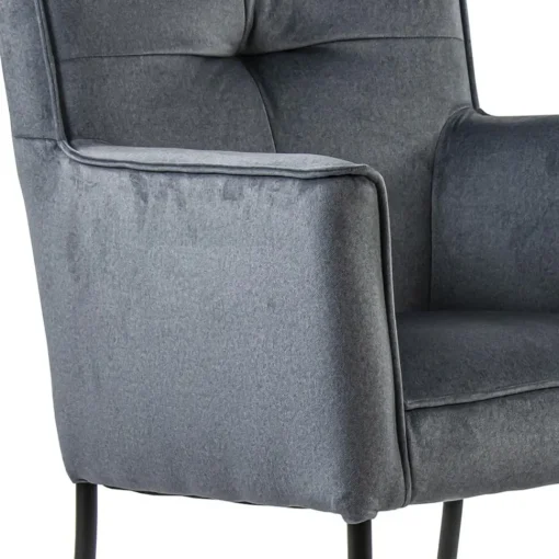 Straluma Stoffen eetkamerstoel grijs/blauw op wieltjes> Eetkamerstoelen