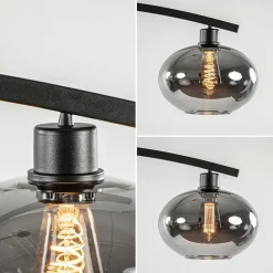 Straluma Strak klassieke hanglamp zwart met smoke glas></noscript> Eettafellampen|Eetkamerverlichting