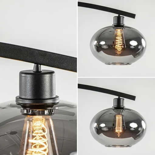 Straluma Strak klassieke hanglamp zwart met smoke glas> Eettafellampen|Eetkamerverlichting