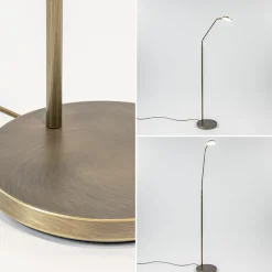 Straluma Strak klassieke LED leeslamp brons dim to warm></noscript> Vloerlampen|Leeslampen