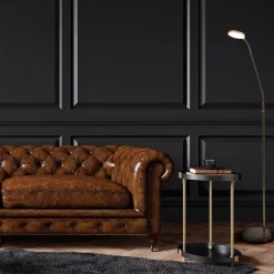 Straluma Strak klassieke LED leeslamp brons dim to warm></noscript> Vloerlampen|Leeslampen