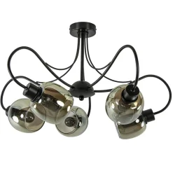 Straluma Strak klassieke 5-lichts plafondlamp met smoke glazen kappen> Plafondlampen|Klassieke Verlichting